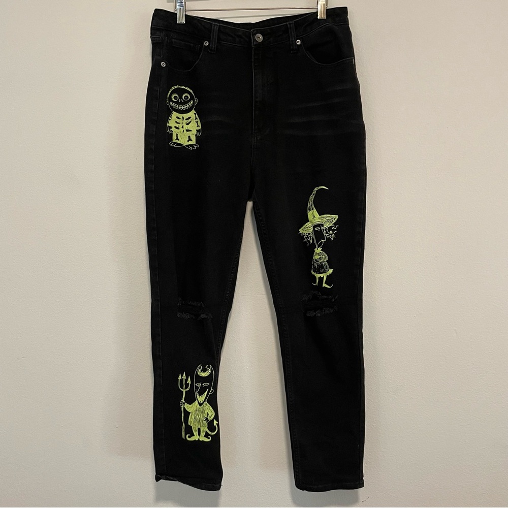 Her Universe The Nightmare Before Christmas Oogie Boogie Black Jeans, Size 13 - Picture 2 of 6